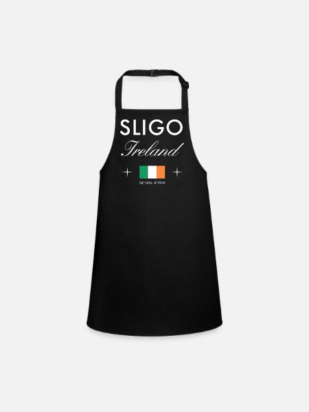 Sligo Ireland Coordinates Travel Souvenir - Children's Apron - black - Front