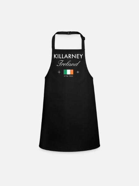 Killarney Ireland Coordinates Travel Souvenir - Children's Apron - black - Front