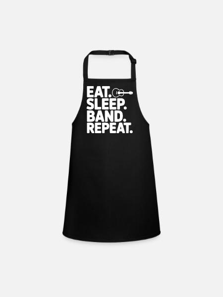 Eat. Sleep. Band. Repeat. - Children's Apron - black - Front