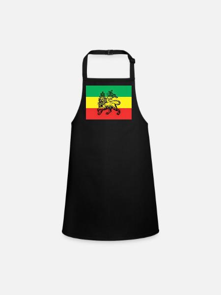 Haile Selassie I Jah Rastafari Rasta Reggae Roots - Children's Apron - black - Front