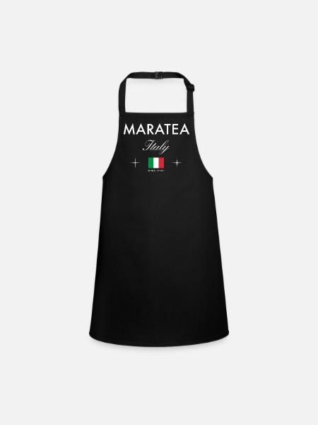 Maratea Italy Coordinates Travel Souvenir - Children's Apron - black - Front