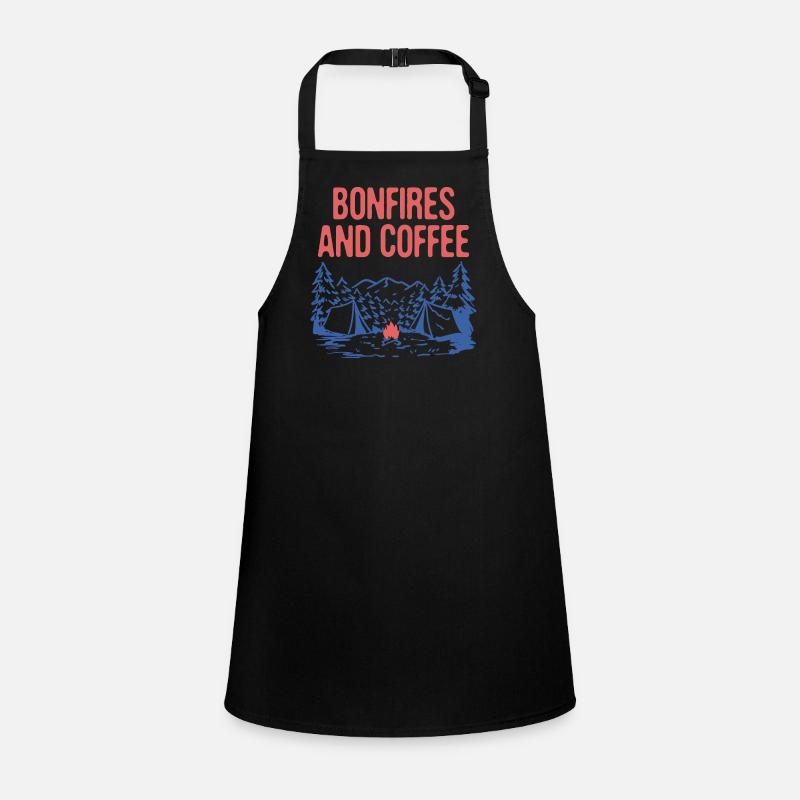 Bonfires and Coffee Camping Coffee Lover Camper Children's Apron