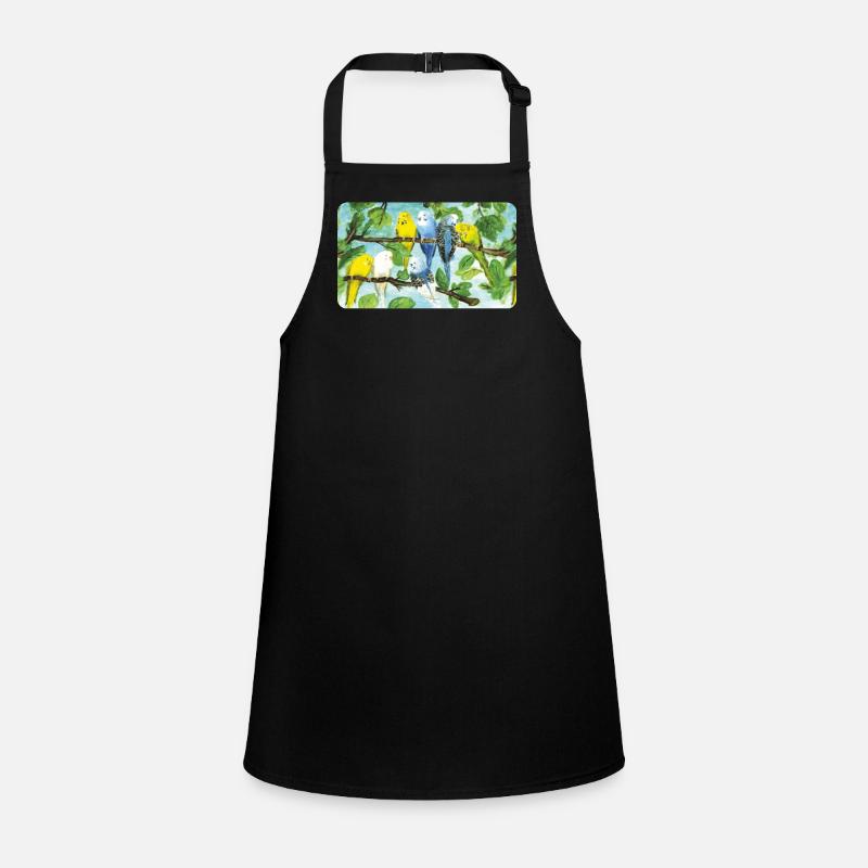 Budgies on a tree - pastel chalk Children's Apron