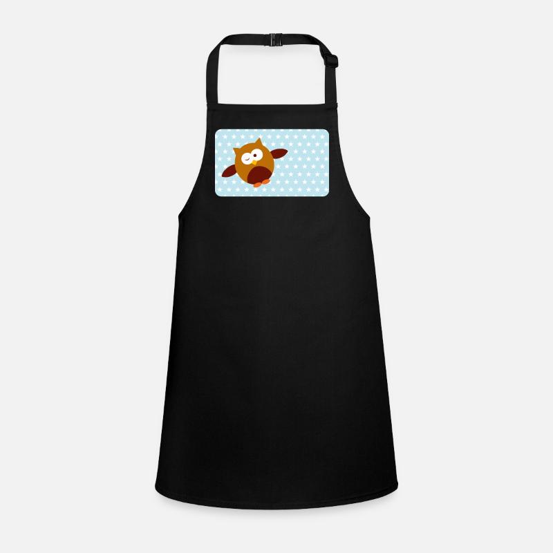Funny Owl with Blue Asterisk | Customisable Children's Apron