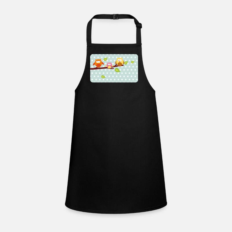 Kleine Eulen mit Sternchen mint | personalisierbar Schürze für Kinder