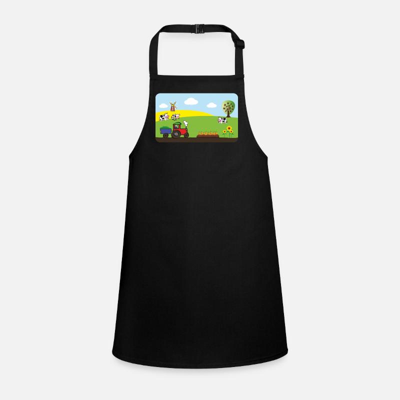Farm Tractor - Cows Fields Windmill Children's Apron