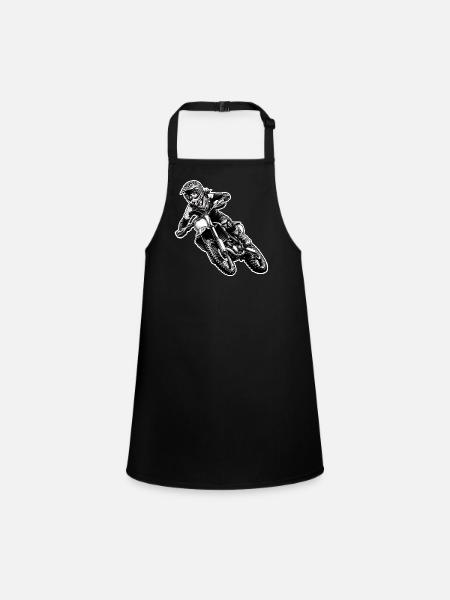 Motocross Femmes Filles Fille - Tablier Enfant - noir - Devant