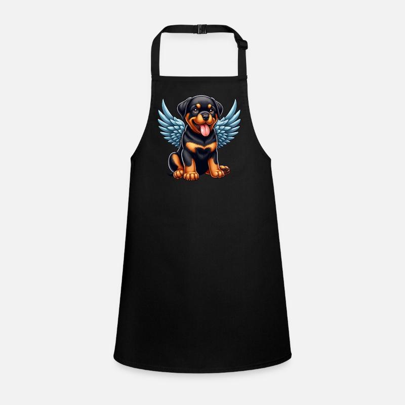 Süßer Rottweiler Engel Chibi Cartoon Schürze für Kinder