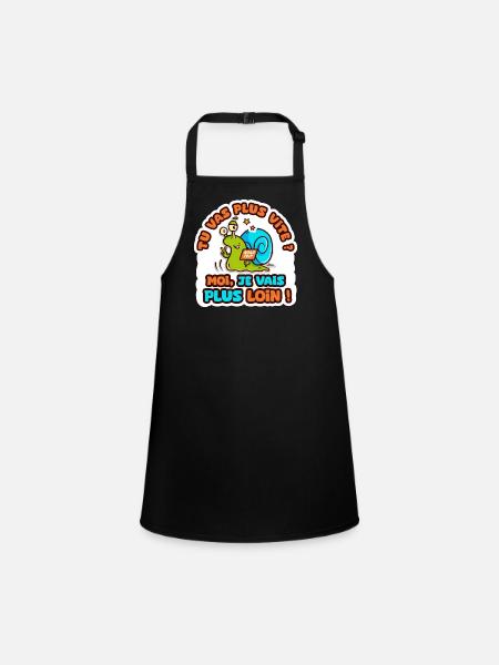 je vais plus loin humour sticker camping car - Tablier Enfant - noir - Devant
