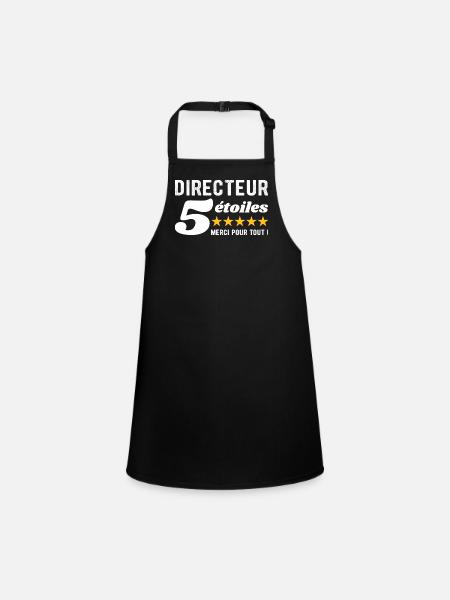Cadeau Directeur 5 Étoiles - Merci pour tout  - Tablier Enfant - noir - Devant