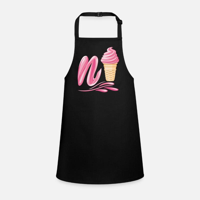 N'ice Erdbeer-Softeis-Emoji mit Buchstaben N Schürze für Kinder