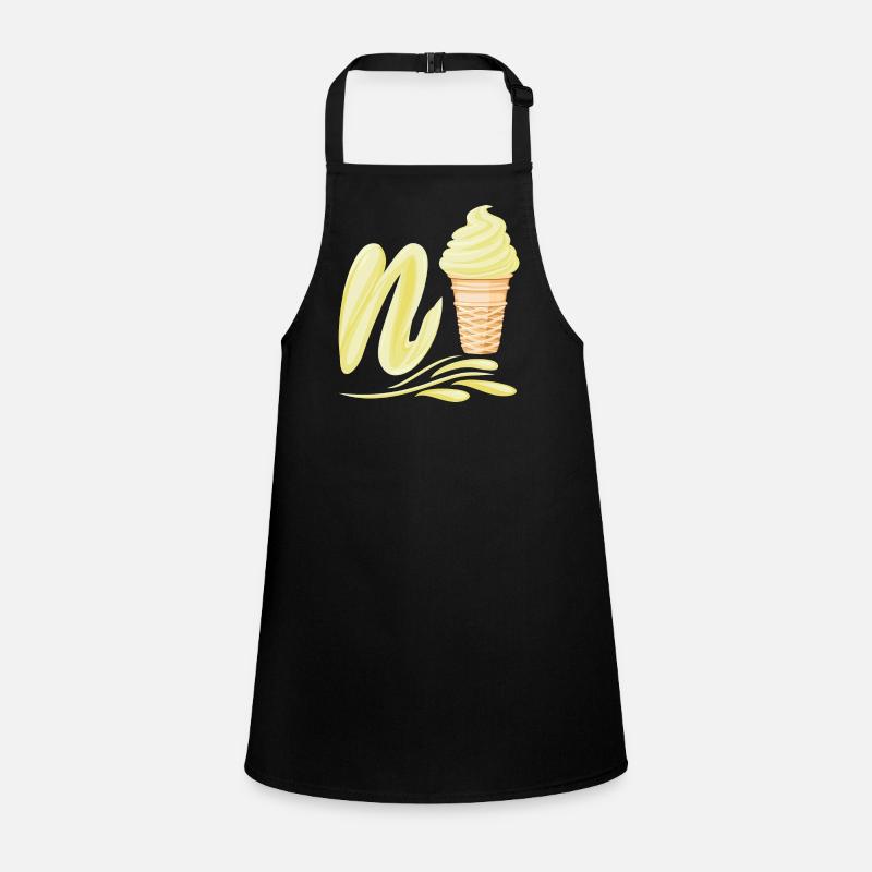N'ice Softeis-Emoji mit Buchstaben N Vanille Schürze für Kinder