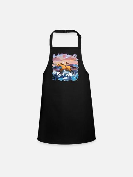Spirit And Lucky Run Wild - Children's Apron - black - Front