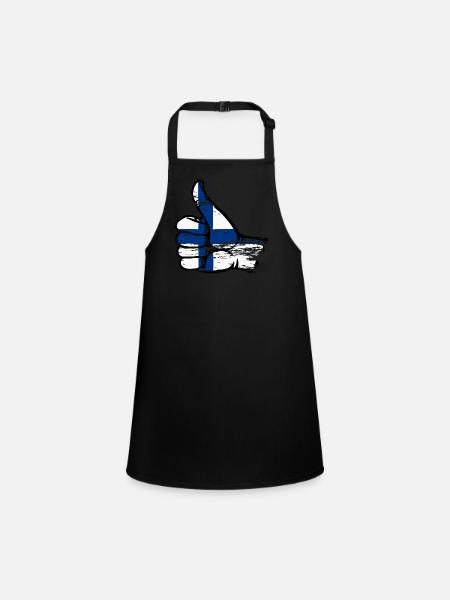 Finlande Drapeau Tout Effacer l’icône utilisée - Tablier Enfant - noir - Devant