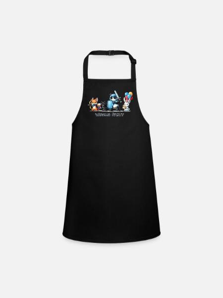 False Party – Knight, Rogue, Mage & Birth - Children's Apron - black - Front