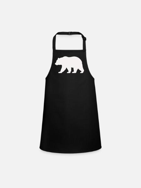 Silhouette d’ours - Tablier Enfant - noir - Devant