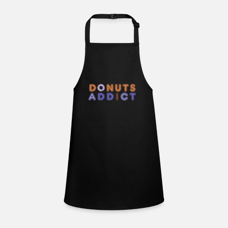 Donuts addict purple choco - Children's Apron - black