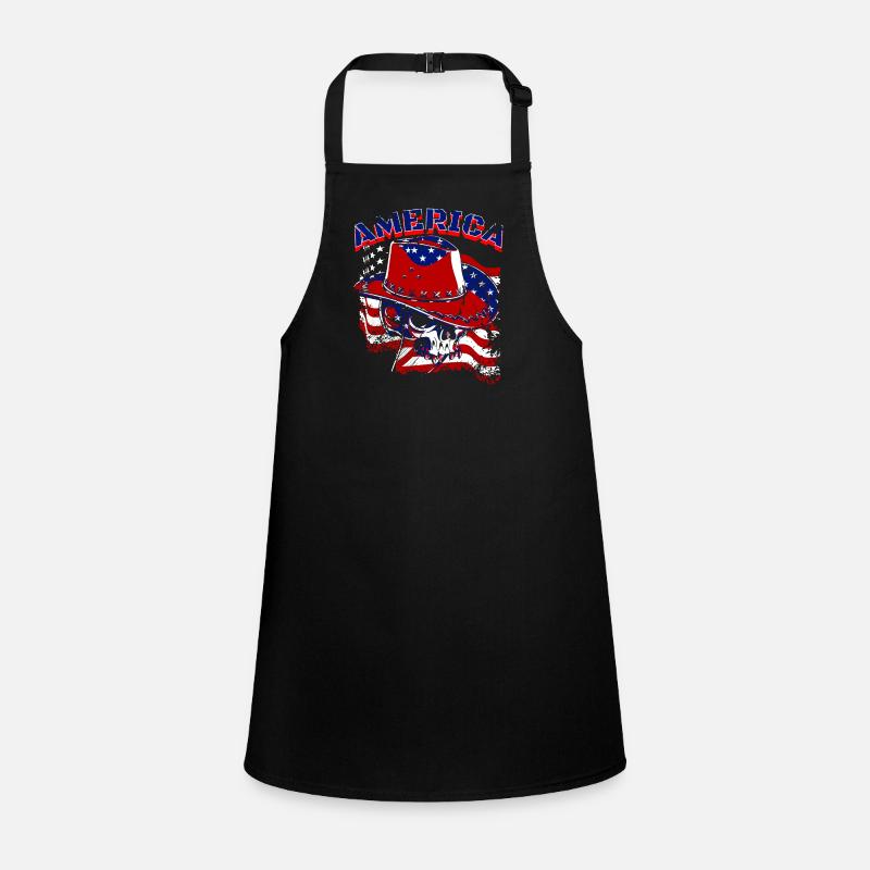 A Beautiful Cowboy Skull with US Flag Design Children's Apron