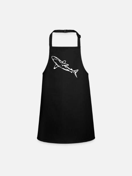 Élégant requin d’eau profonde - Tablier Enfant - noir - Devant