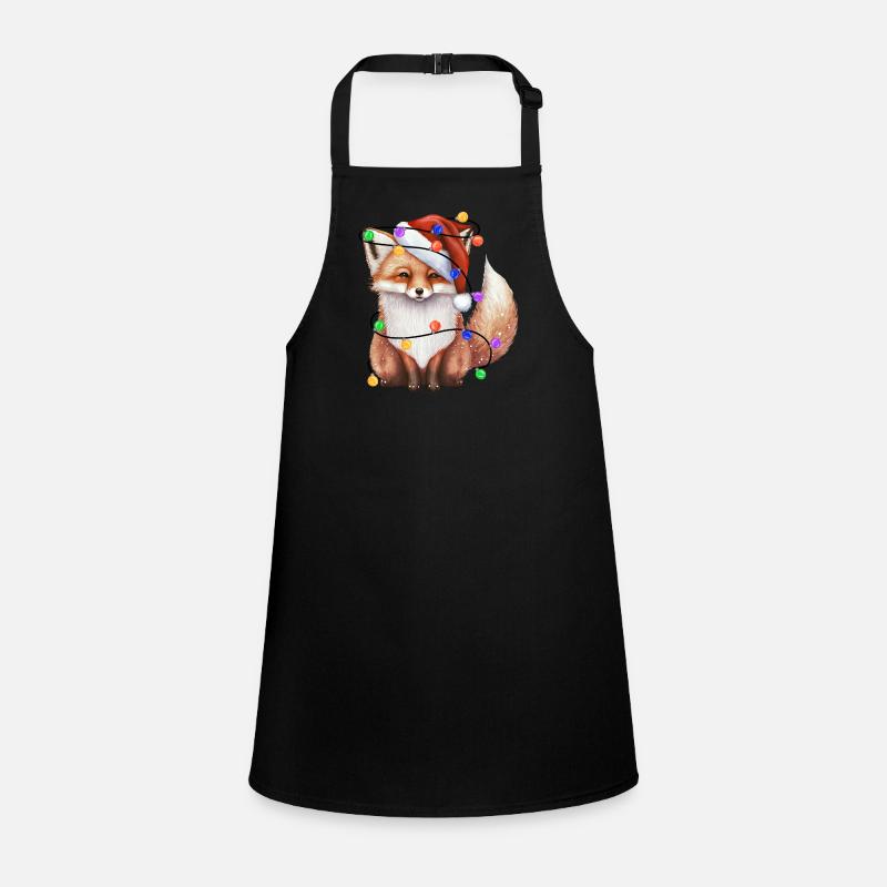 Fox with Christmas hat and lights Children's Apron