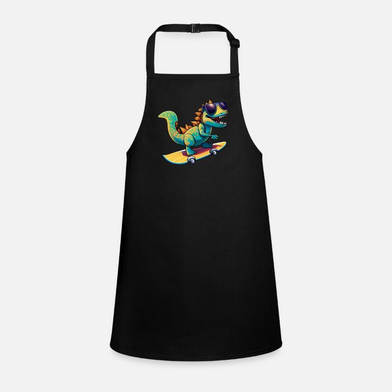 Dino Dinosaur on skateboard with sunglasses Children's Apron