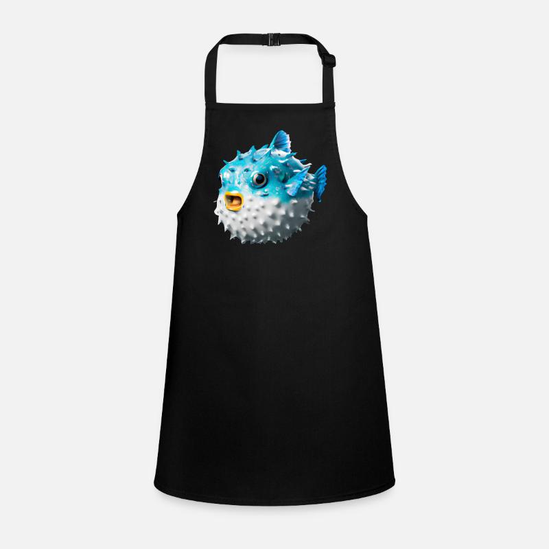 Inflated puffer fish Children's Apron