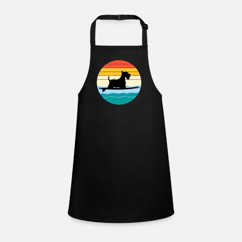 Scottish Terrier Dog Surfing Surfer Sea Waves Tablier Enfant