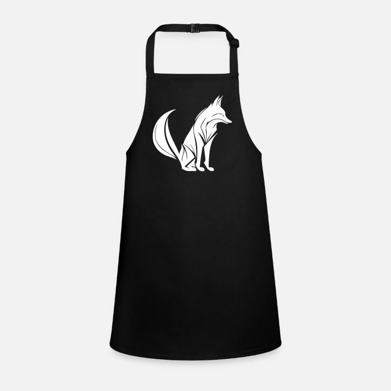 Smart Cute Fox Tattoo Style Portrait Children's Apron