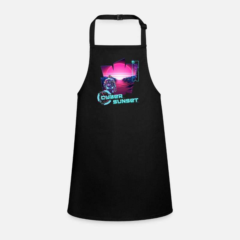 Astronaut Cyber Sunset gradient pink - Futuristic Children's Apron