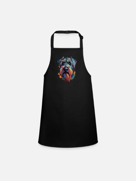 Chien géant-schnauzer coloré - Tablier Enfant - noir