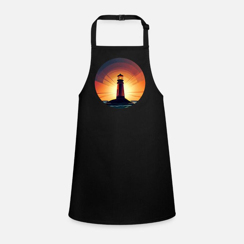 Lighthouse at sunset Romantic Children's Apron