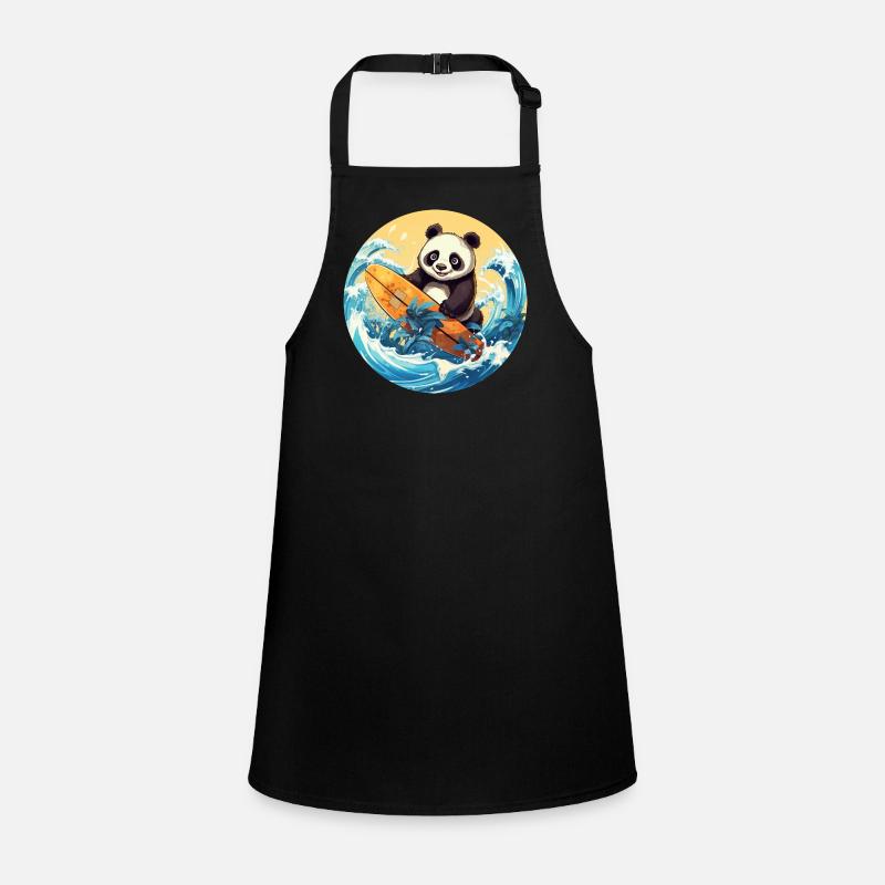 Surfing panda at sunset Children's Apron