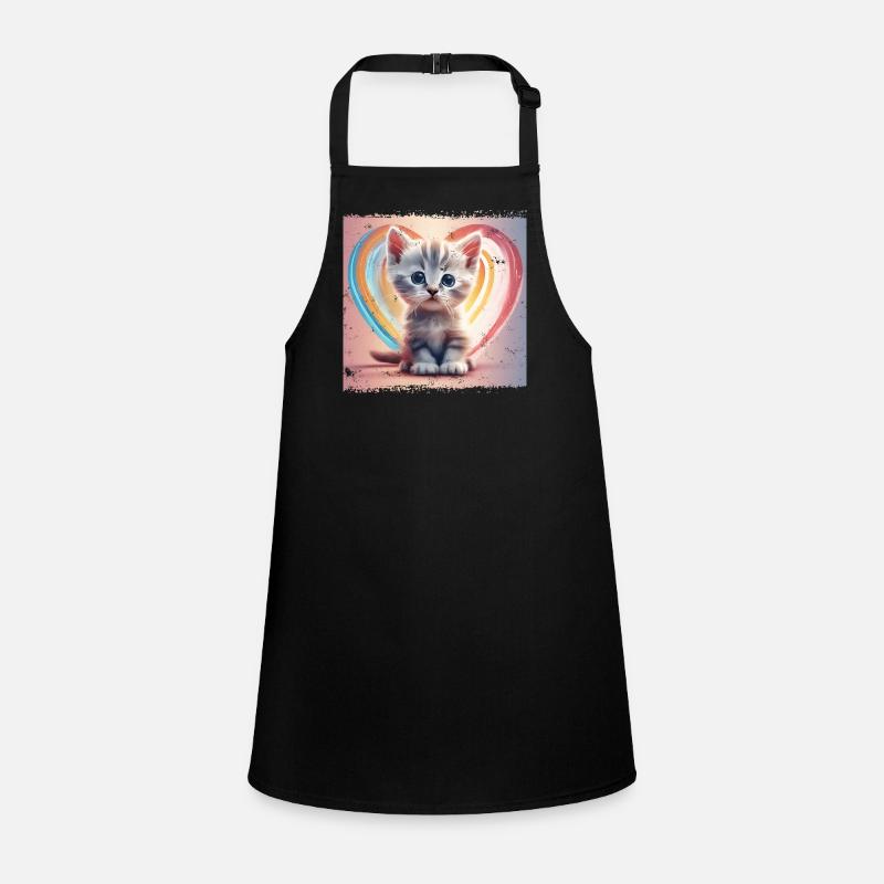 Herzliche Katze Schürze für Kinder