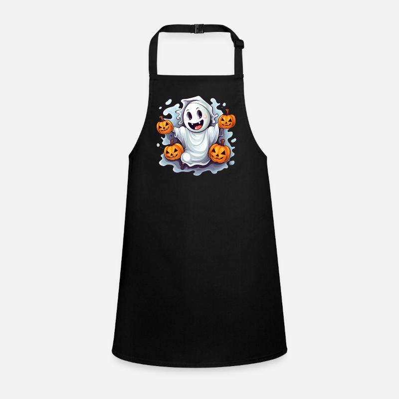 Drôle de fantôme d’Halloween avec lanternes de citrouille Tablier Enfant