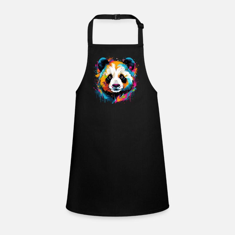 Bunter Panda Farbkleckse Farbspritzer Schürze für Kinder
