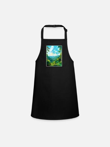 Amazone Regenwald Vintage Reiseposter Souvenir - Schürze für Kinder - Schwarz - Vorne