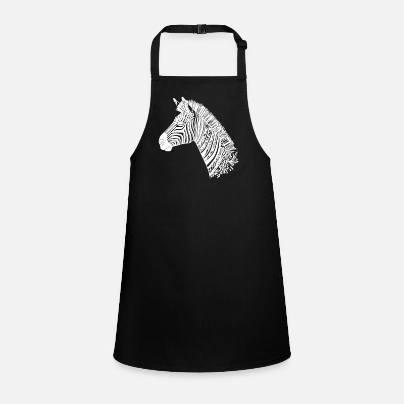 Zebra Head Tattoo Style Lines Children's Apron
