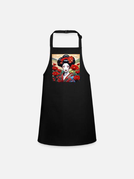 Asian Beauty #12 - Children's Apron - black