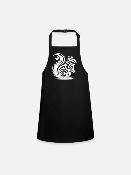 Kleines Niedliches Baby Eichhörnchen Tattoo Style - Schürze für Kinder - Schwarz - Vorne