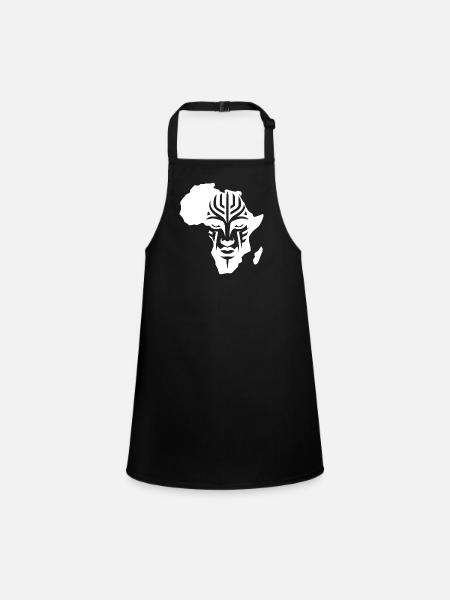 Continent africain masques tatouage Style bijoux - Tablier Enfant - noir - Devant