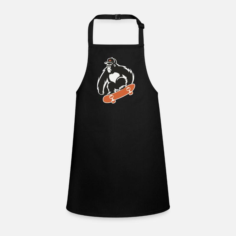 Skateboard, Skateboarder, Skater, Gorilla, Monkey, Animal Children's Apron