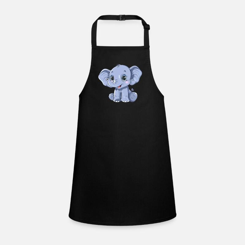 Cute blue elephant with big eyes Children's Apron