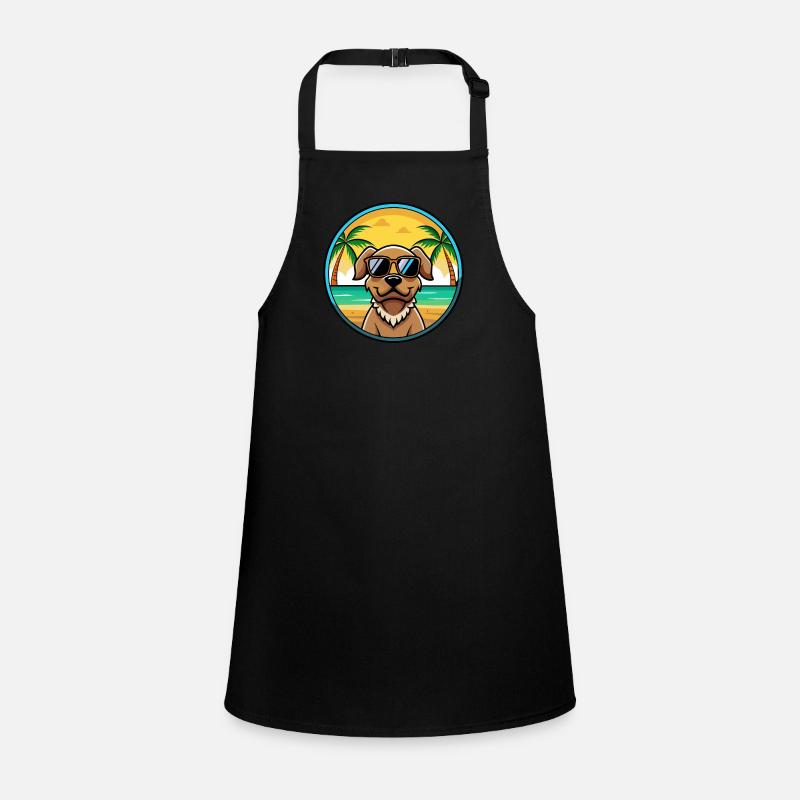 Pudelpointer Dog Breed Cartoon Sunglasses Beach Children's Apron