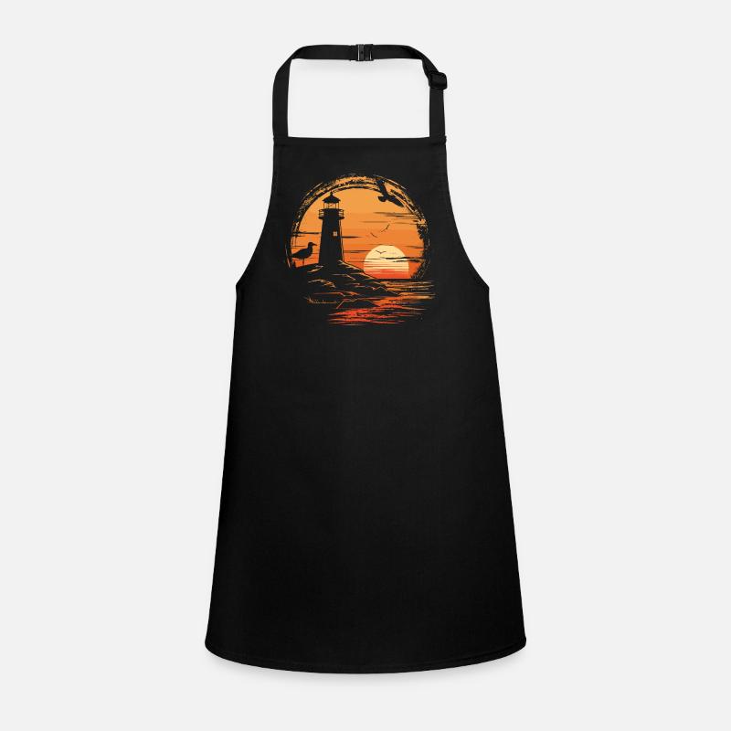 Seagull Seabird Lighthouse Sunset Children's Apron