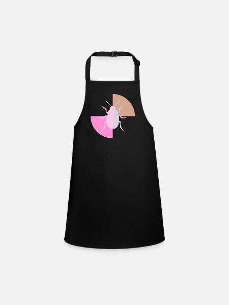 Duo Coccinelle Gris Pastel Rose - Tablier Enfant - noir - Devant