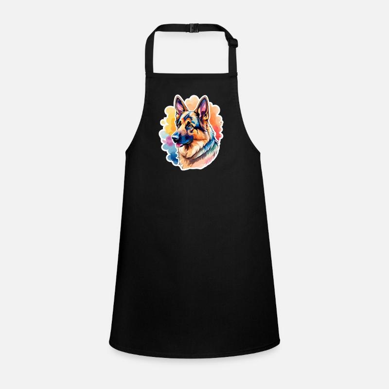 German Shepherd Watercolor Children's Apron