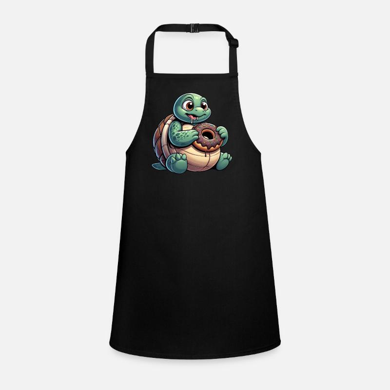 Chubby cartoon turtle in donut look Children's Apron