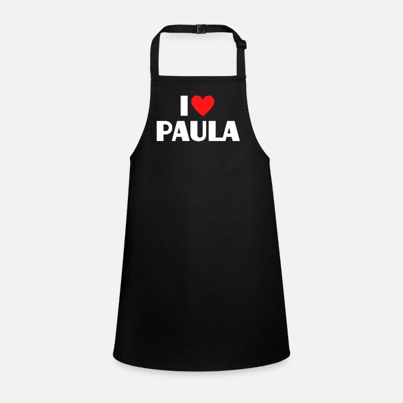 Ich liebe Paula rotes Herz Retro Statement  Schürze für Kinder