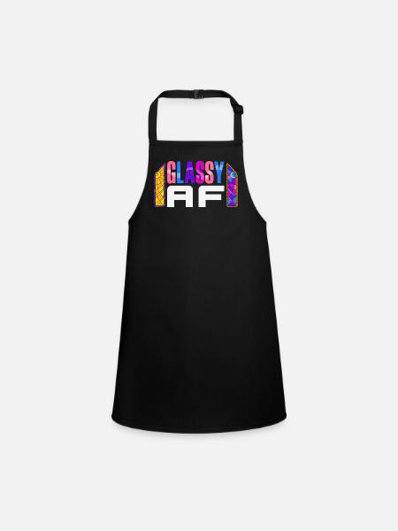 Stained Glass Art Stained Glass Artist - Children's Apron - black - Front