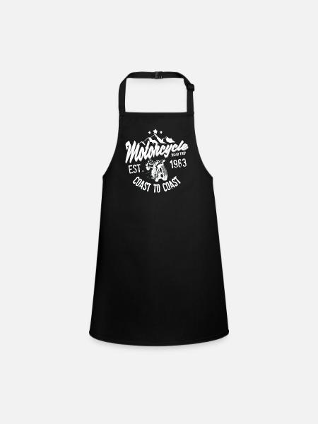 Motorcycle road trip coast to coast - Children's Apron - black - Front